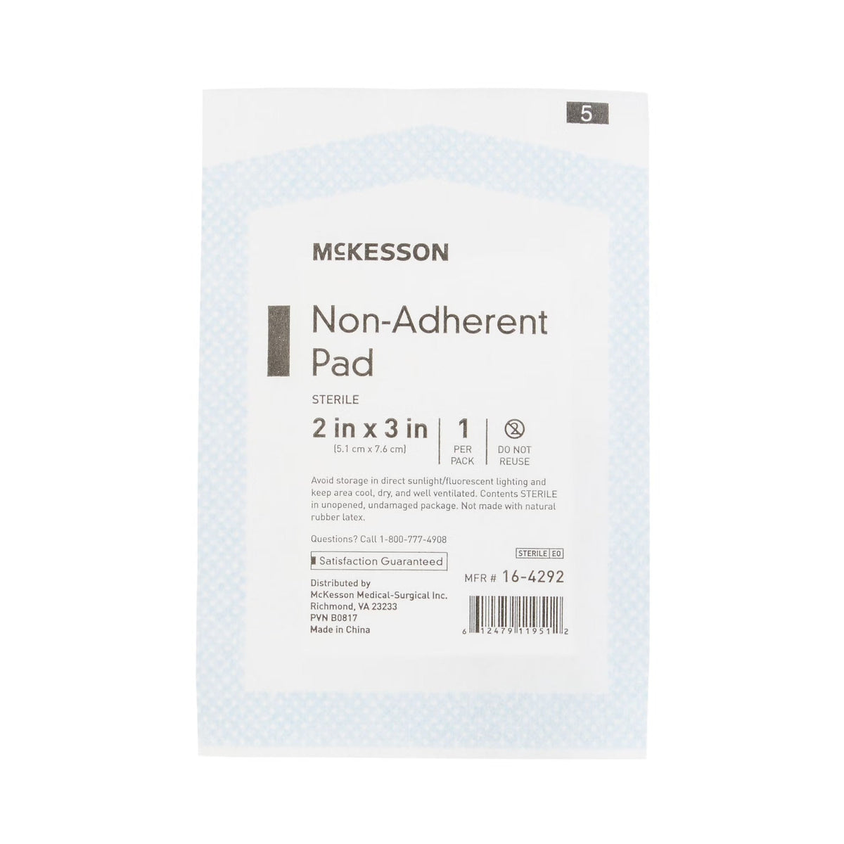 McKesson Non-Adherent Pads, Sterile, 2 in x 3 in - 16-4292-Box - LL Medico