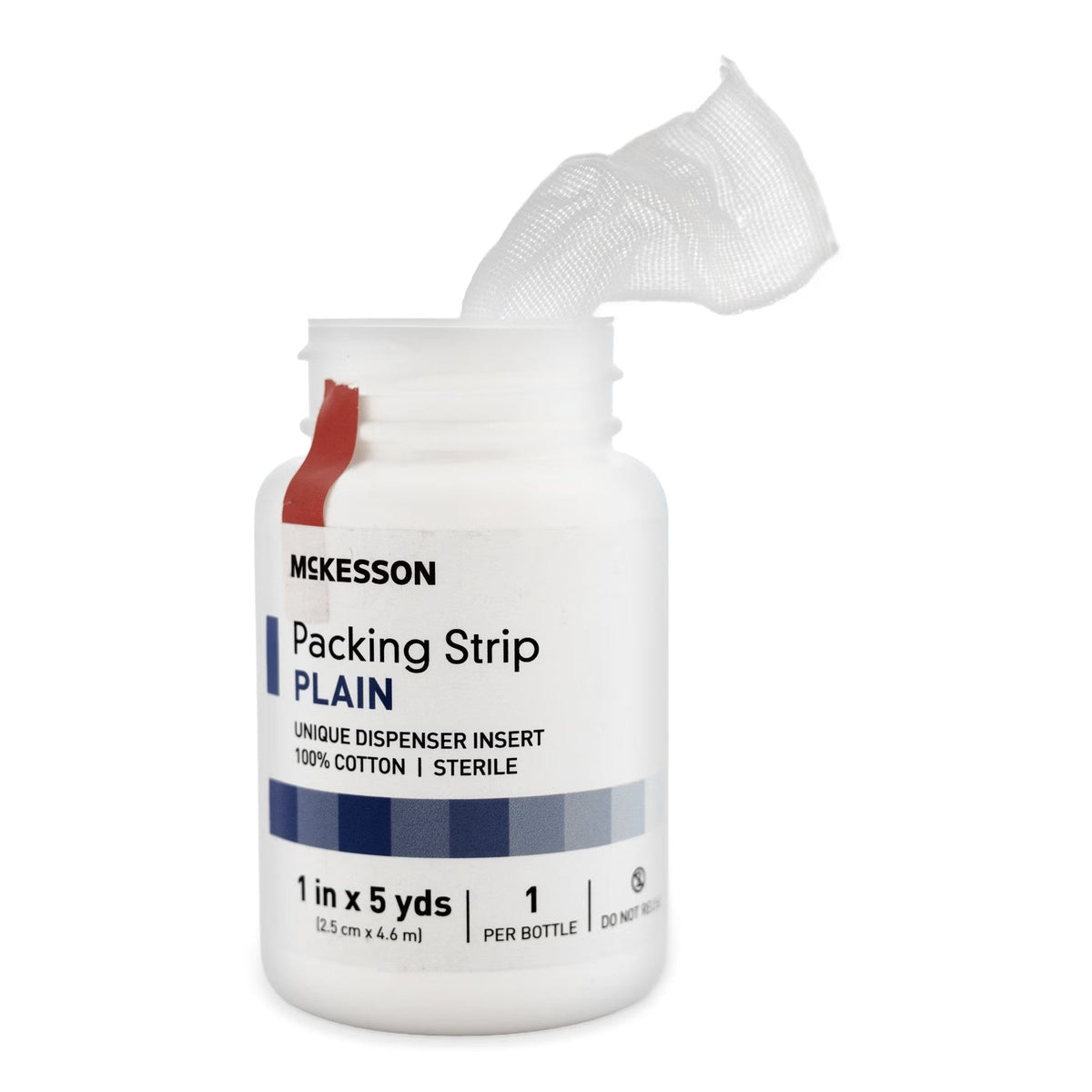 McKesson Packing Strip Plain, 100% Cotton, Sterile, 1/2 In x 5 Yds - 61-59220-Single - LL Medico