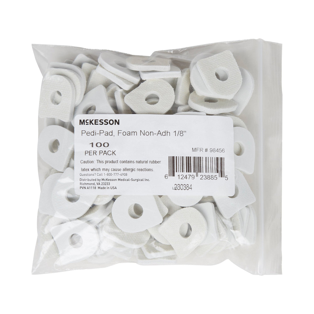McKesson Pedi-Pad Foam Non-Adhesive Corn Pad, 1/8" - 98456-Pack - LL Medico