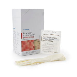 McKesson Perry Latex Surgical Gloves, Powder-Free, Sterile - 20-1055N-Box - LL Medico