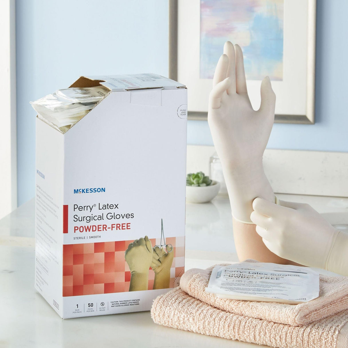McKesson Perry Latex Surgical Gloves, Powder-Free, Sterile - 20-1055N-Box - LL Medico