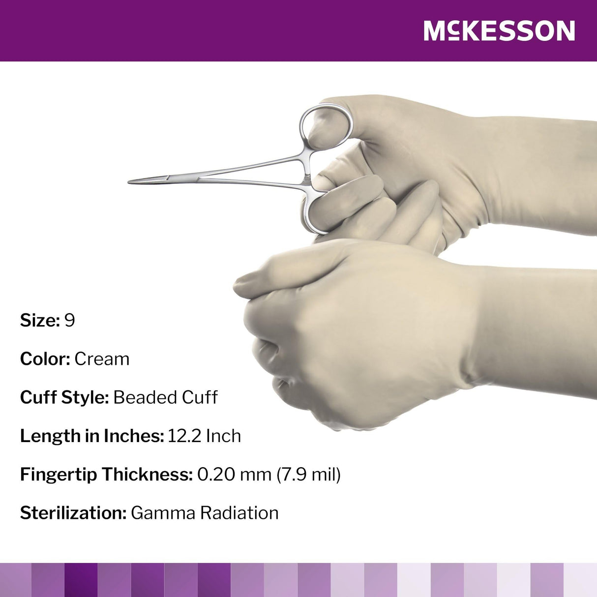 McKesson Perry Synthetic Surgical Gloves, Powder-Free, Sterile Neoprene - 20-2555N-Box - LL Medico