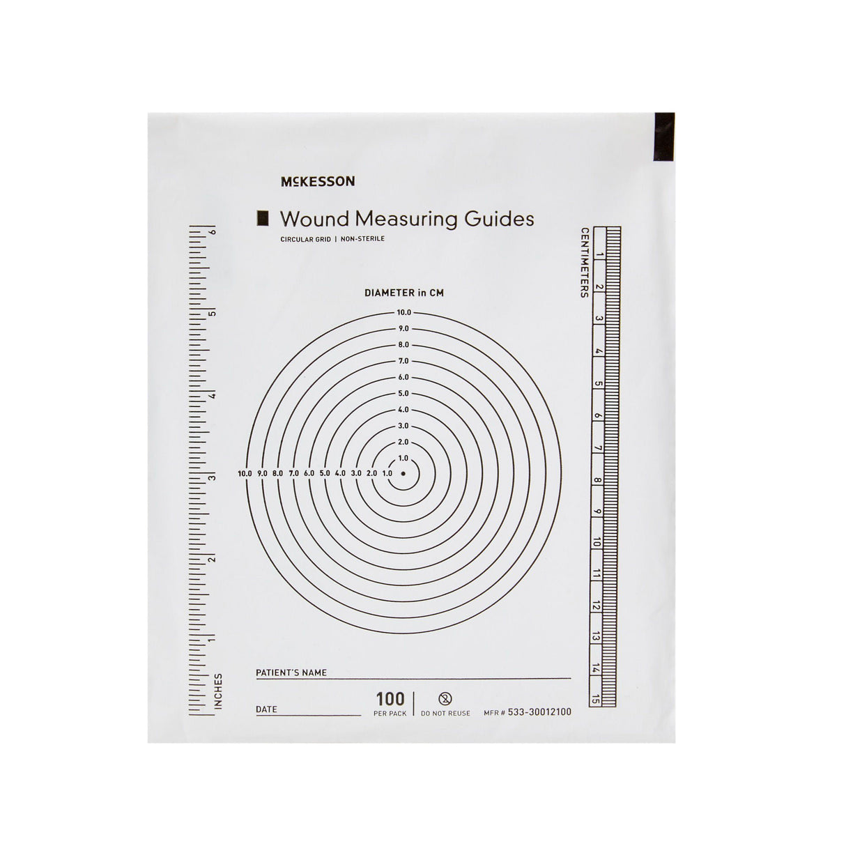 McKesson Plastic Wound Measuring Guide, 5 x 7 Inch