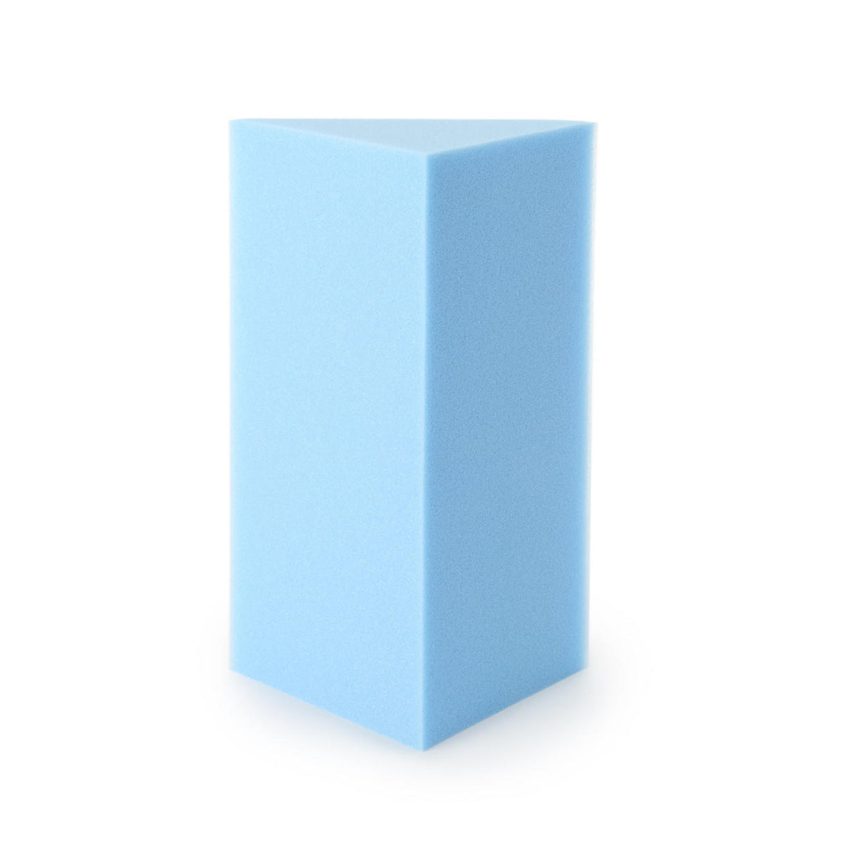 The McKesson Positioning Wedge, 8 W x 18 D x 8 H, is a blue, triangular medical-grade polyurethane foam block ideal for comfort support and patient positioning.