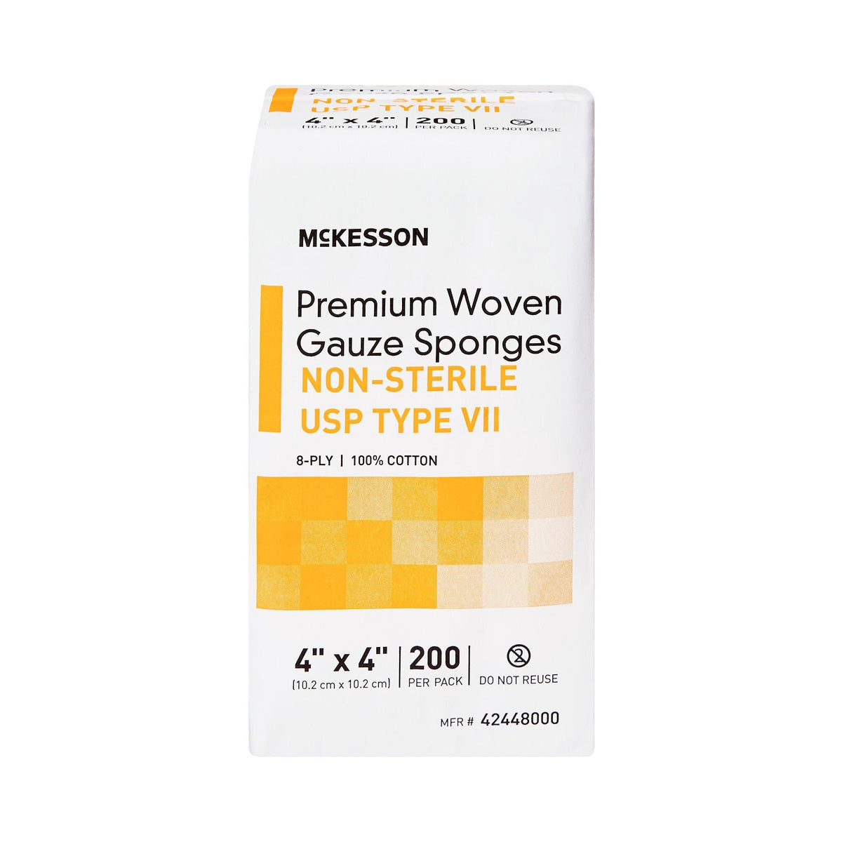 McKesson Premium Woven Gauze Sponges Non-Sterile USP Type VII, 8-Ply, 4" x 4" - 42448000-Pack - LL Medico