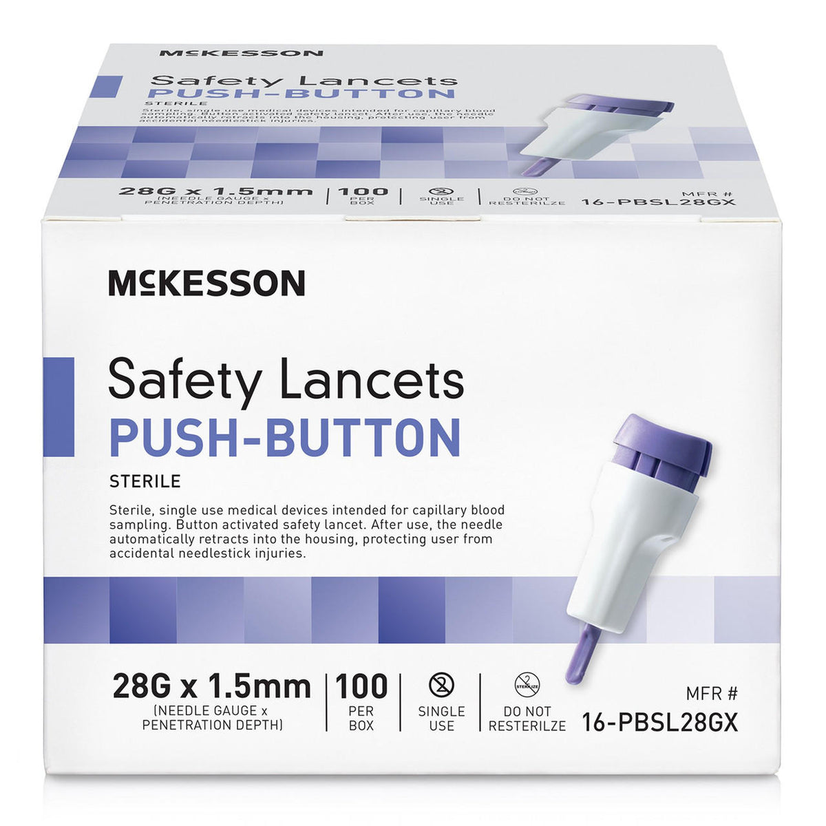 Buy McKesson Prevent Safety Lancet Fixed Depth Lancet Needle, Push