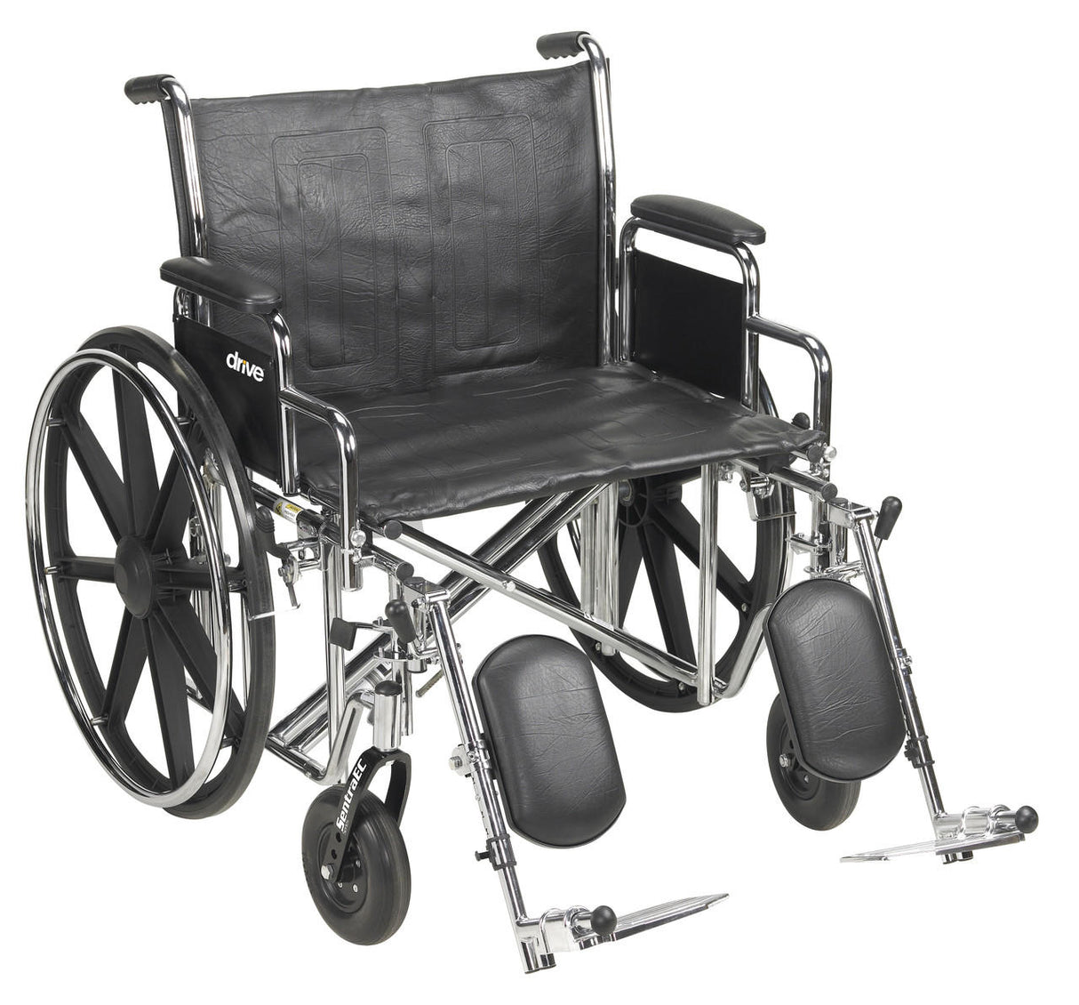 McKesson Standard 24" Wheelchair with Elevated Footrests and Detachable Desk Arms - 146-STD24ECDDA-ELR - LL Medico