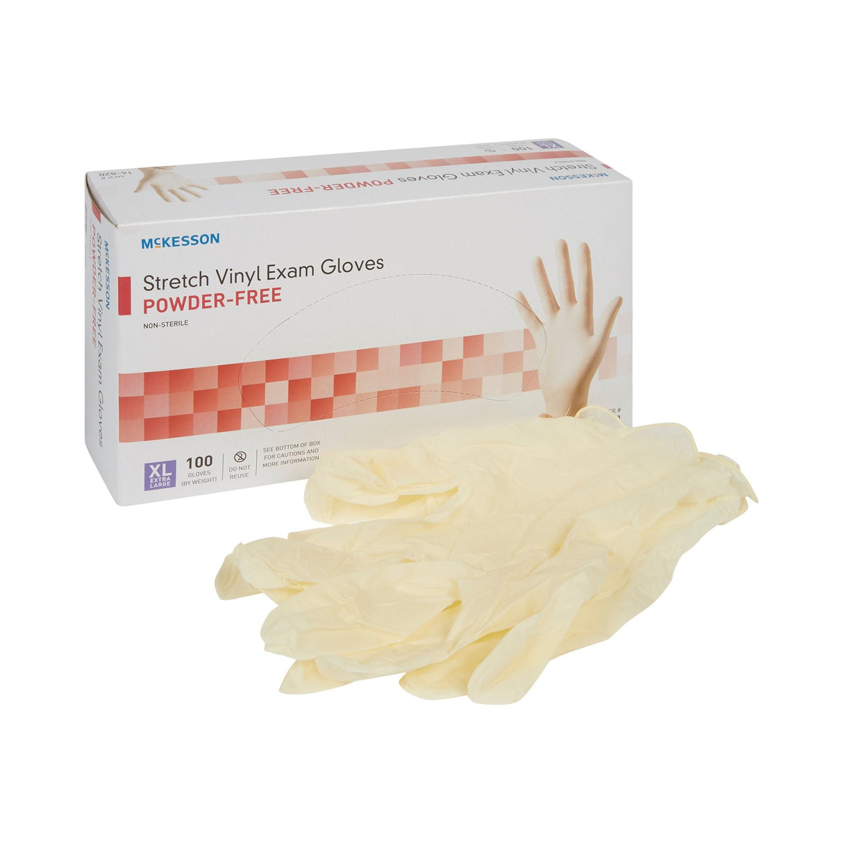 McKesson Stretch Vinyl Exam Glove, Extra Large, Ivory - 14-820-Box - LL Medico
