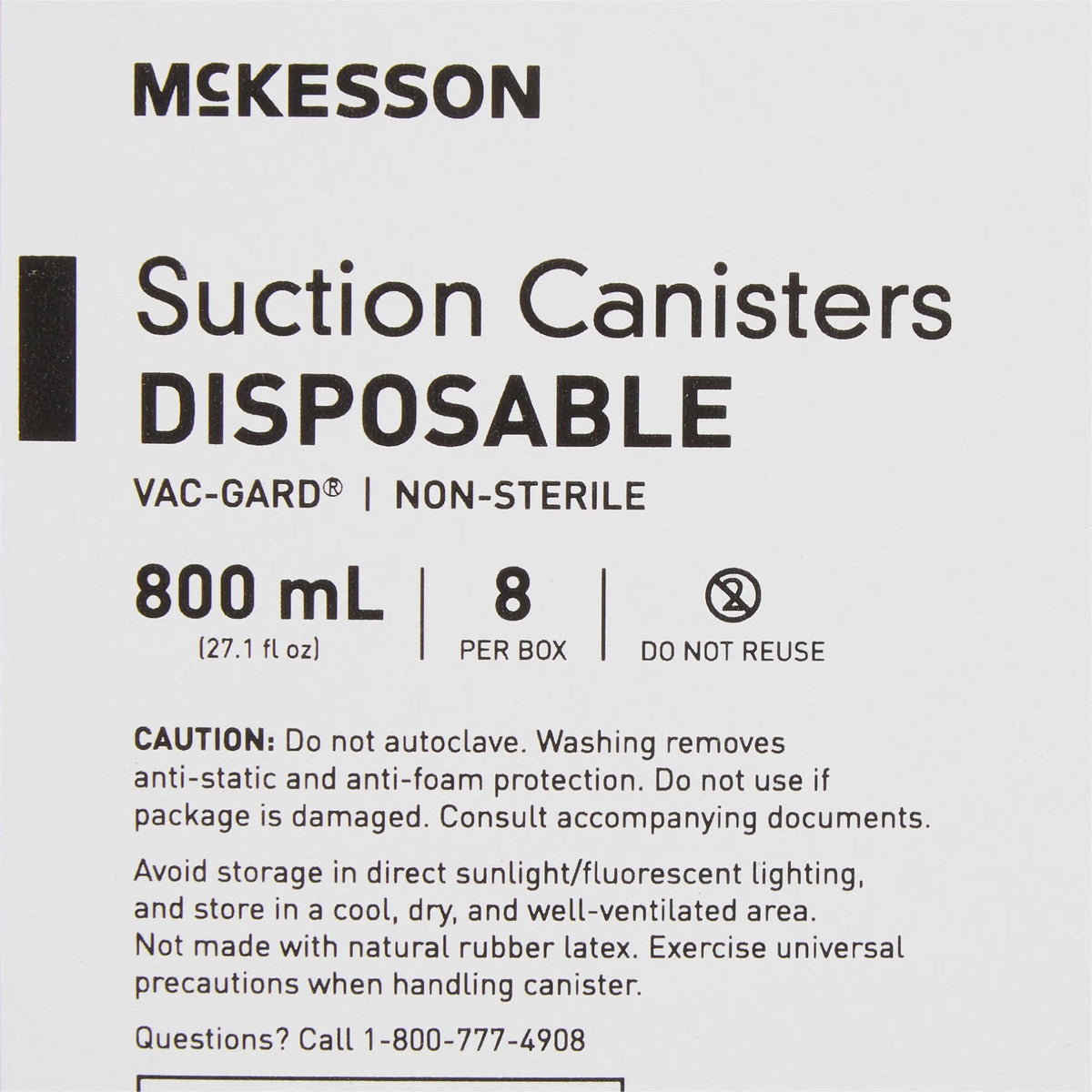 McKesson Suction Canister, Pour Lid, 800 mL - 16-43208-05-Box - LL Medico