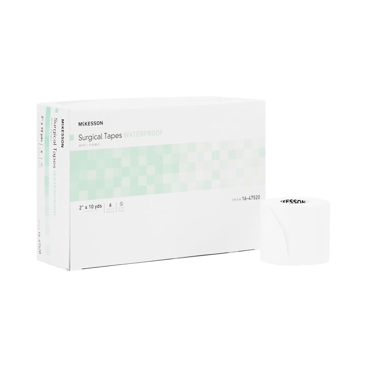 McKesson Surgical Tape Waterproof, Non-Sterile, White, 2" x 10 Yard - 16-47520-Single - LL Medico