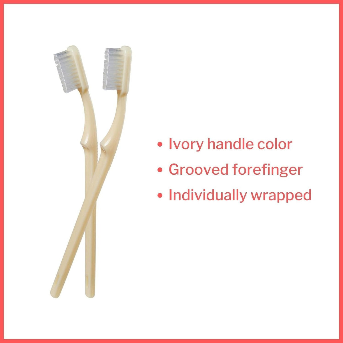 McKesson Toothbrush, Ivory, Adult Medium, Curved Handle - 16-TB39-Single - LL Medico