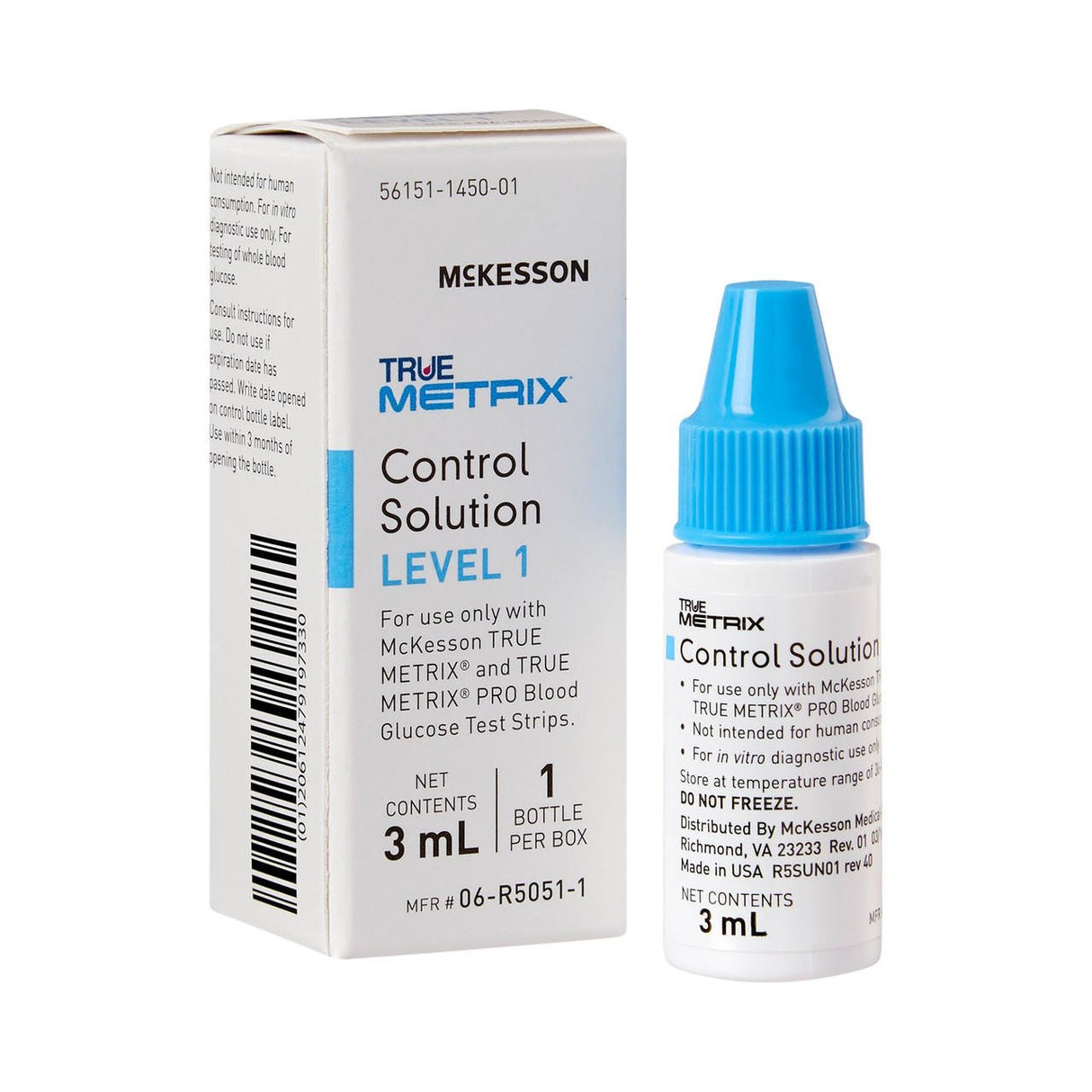 McKesson TRUE METRIX Blood Glucose Testing Control Solution, Level 1 - 06-R5051-1 - LL Medico
