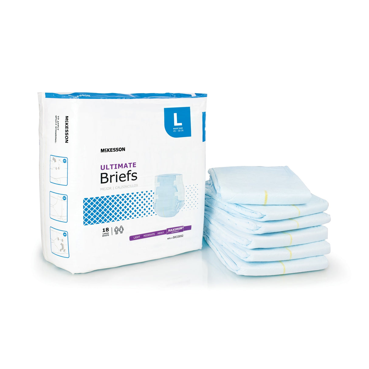 McKesson Ultimate Briefs, Maximum Absorbency - BR33892-Pack - LL Medico