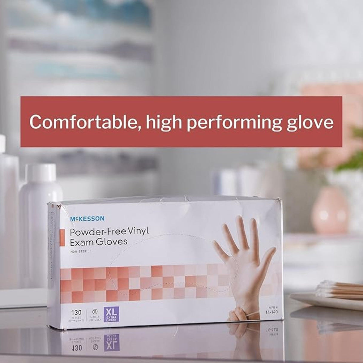 McKesson Vinyl Exam Gloves, Powder-Free, Extra Large - 14-170-Box - LL Medico