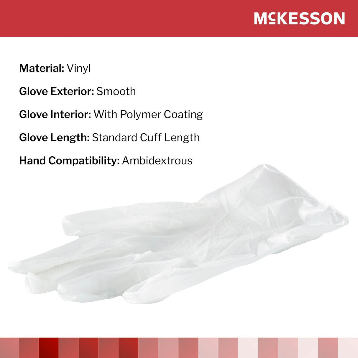 McKesson Vinyl Exam Gloves, Powder-Free, Extra Large - 14-170-Box - LL Medico