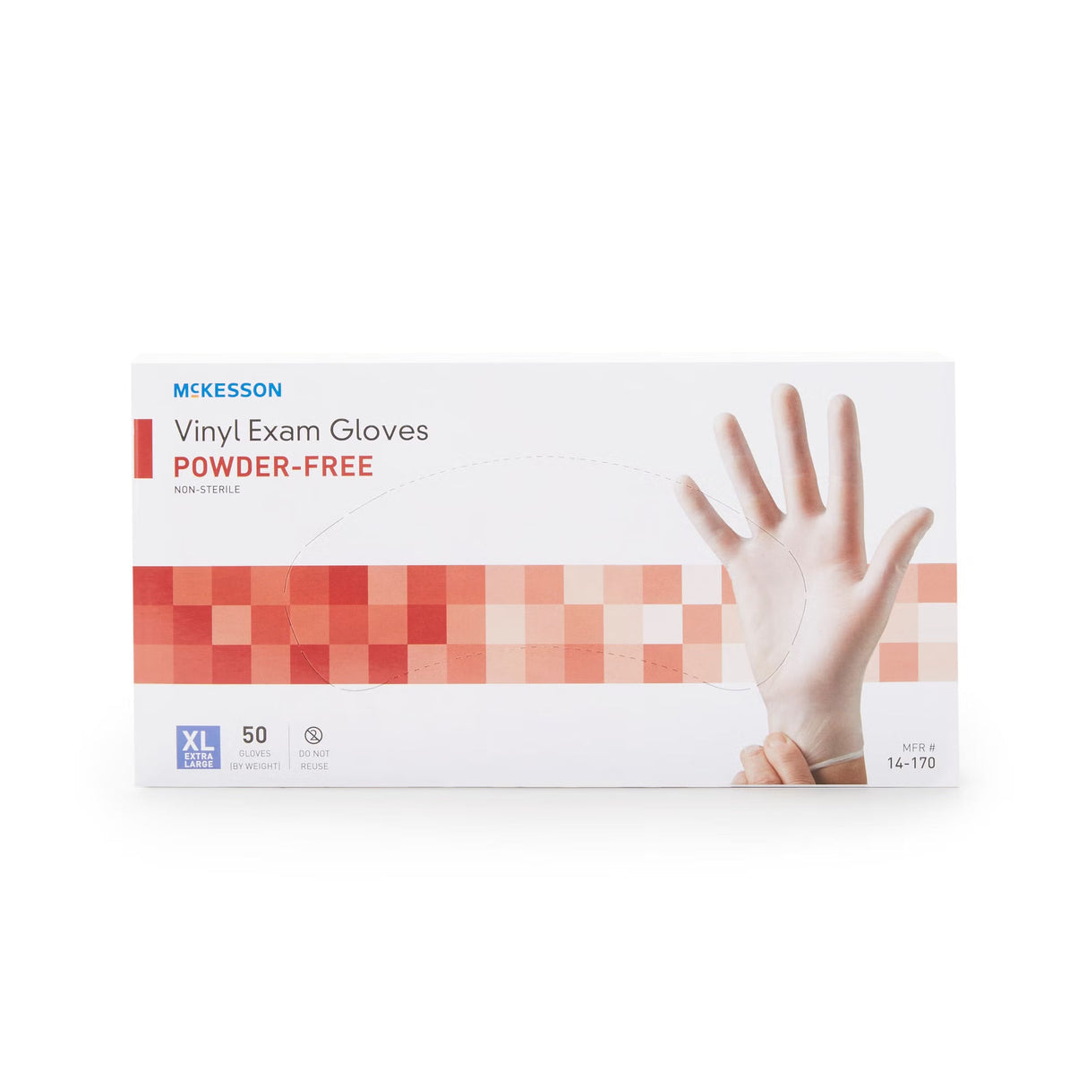 McKesson Vinyl Exam Gloves, Powder-Free, Extra Large - 14-170-Box - LL Medico
