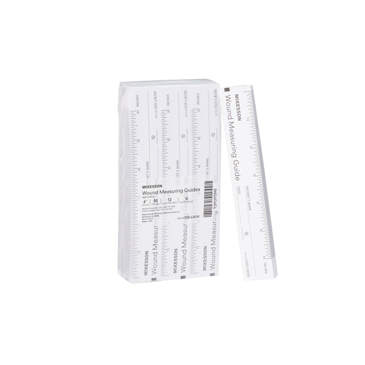McKesson Wound Measuring Guide Paper Non-Sterile, 6" - 533-LR/50-Pack - LL Medico