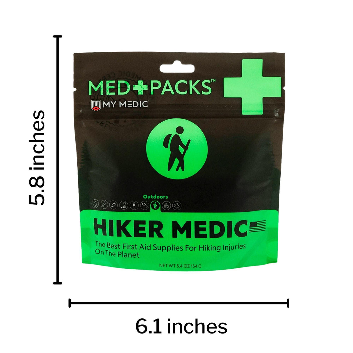Med Packs First Aid Kit for Hikers – Outdoor Injury Supplies in Portable Pouch