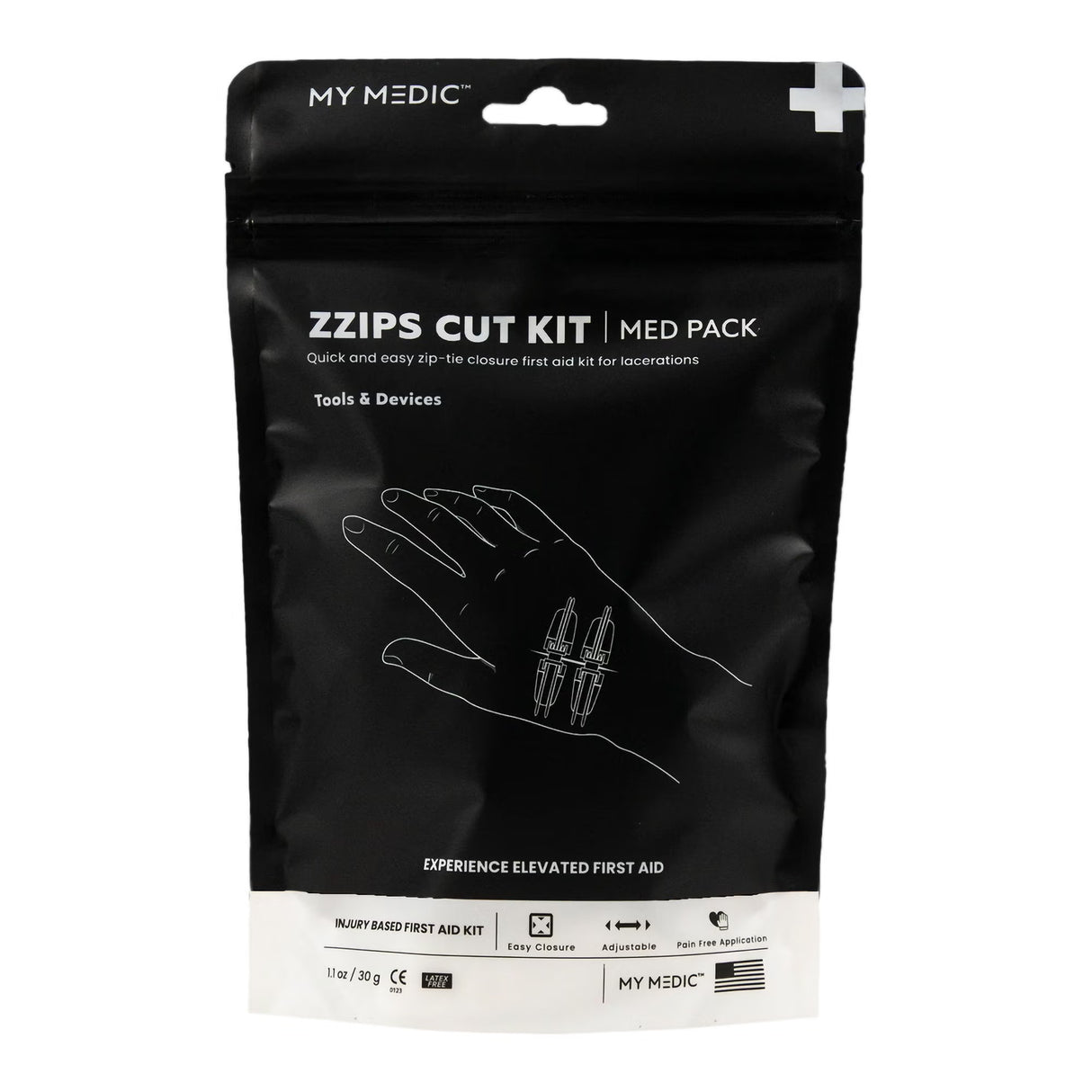 Med Packs Zzips First Aid Kit for Cuts, Lacerations in Portable Pouch