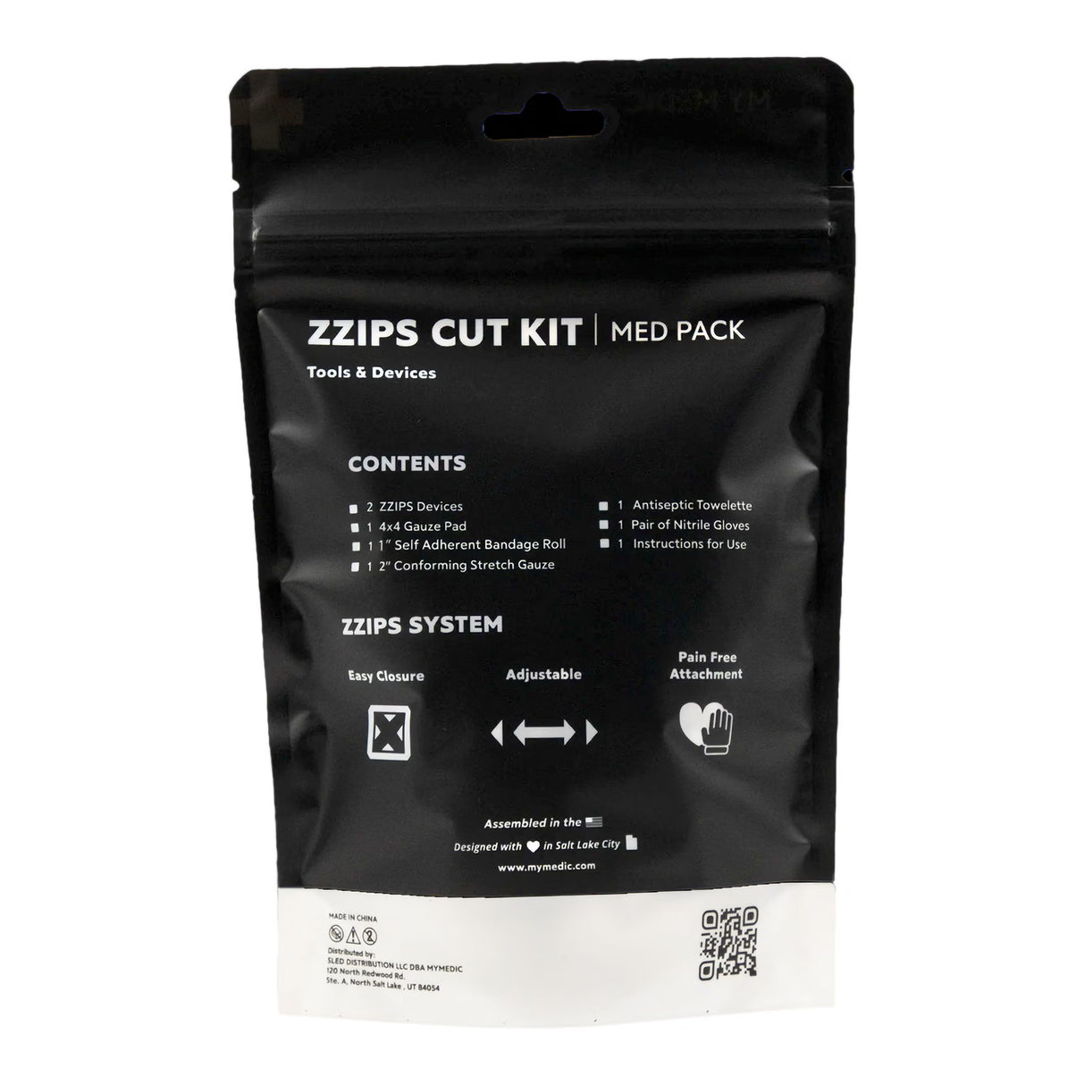 Med Packs Zzips First Aid Kit for Cuts, Lacerations in Portable Pouch