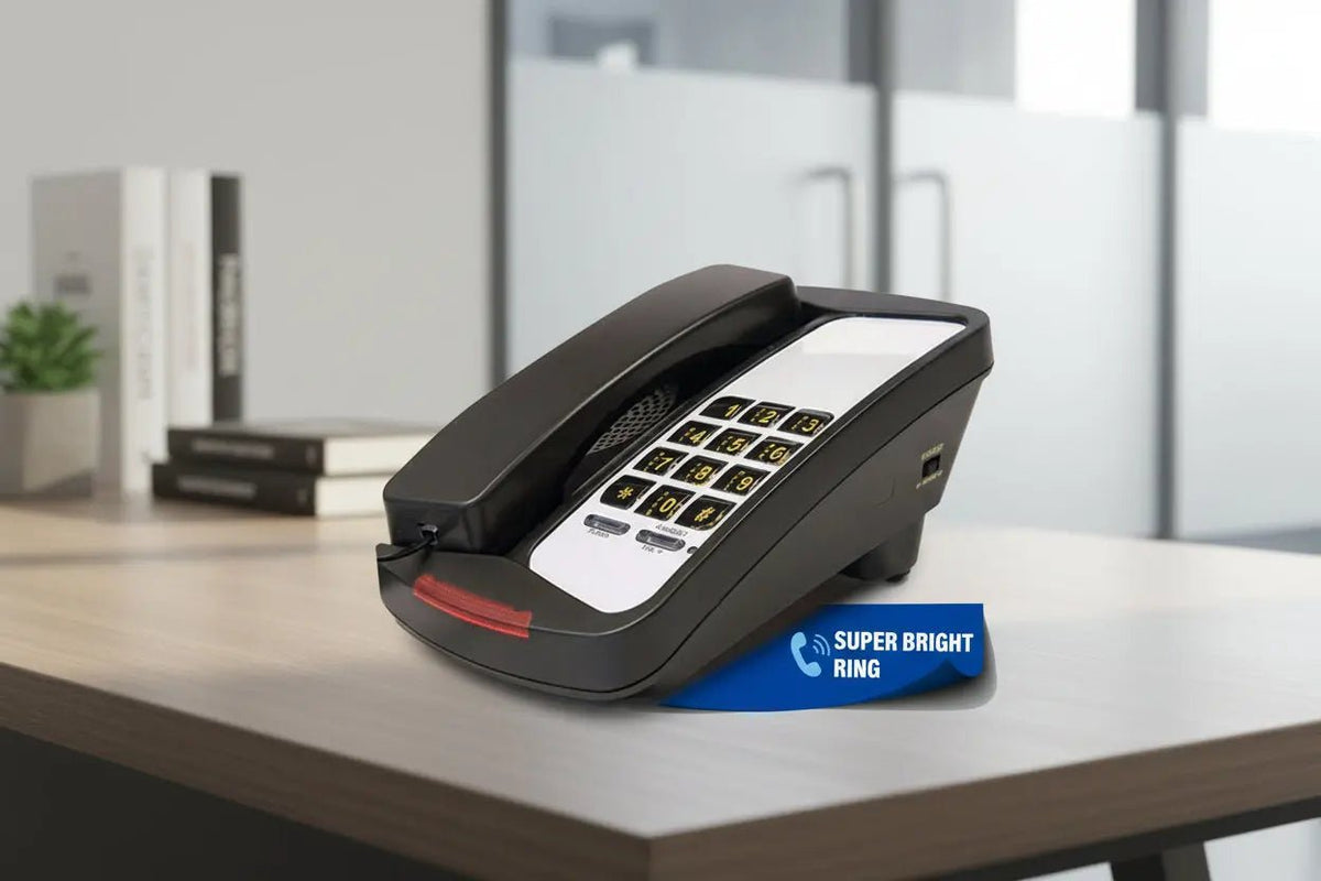 Med-Pat D800 Corded Desk Phone | Adjustable Volume & HAC - D800BK - LL Medico