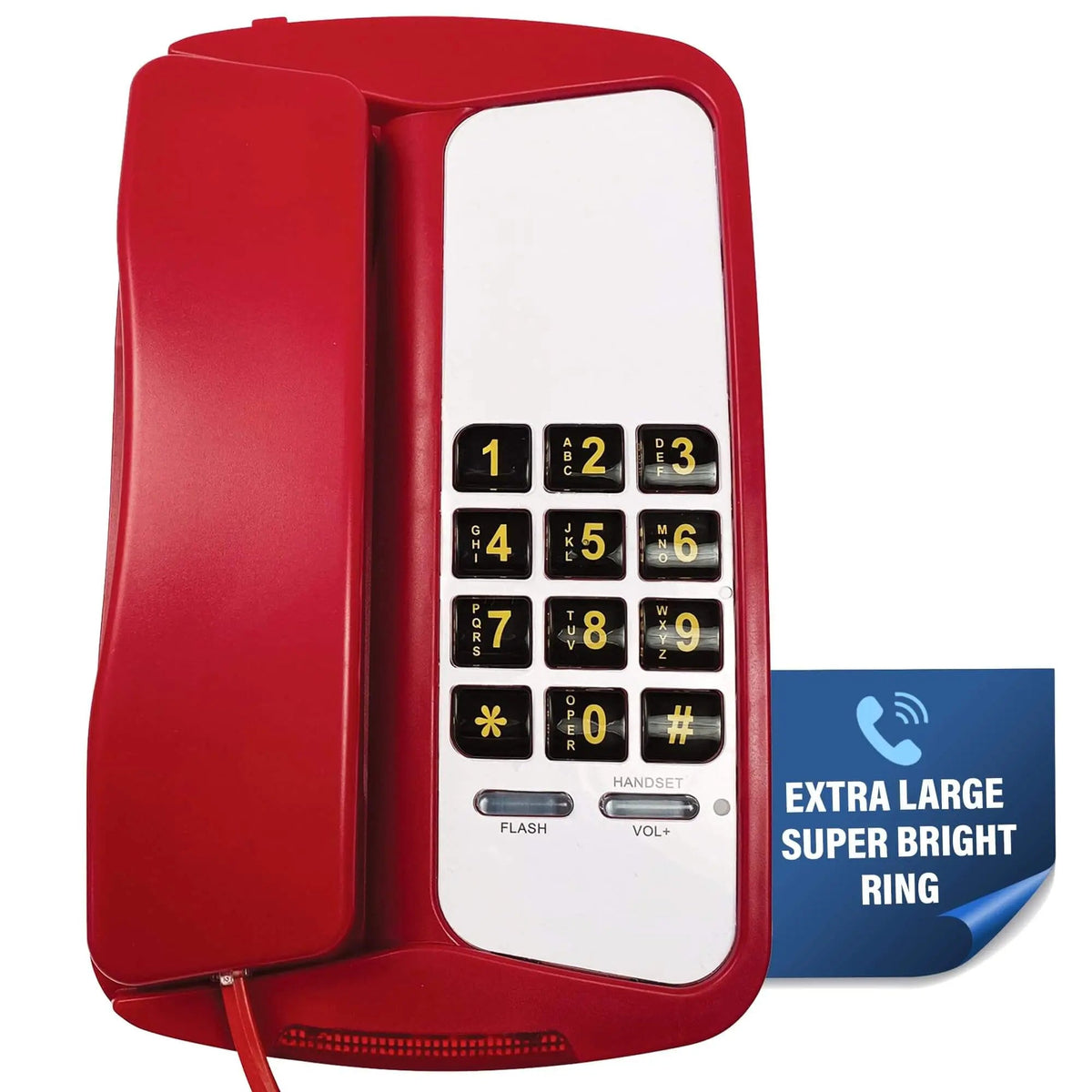 Med-Pat D800 Corded Desk Phone | Adjustable Volume & HAC - D800R - LL Medico
