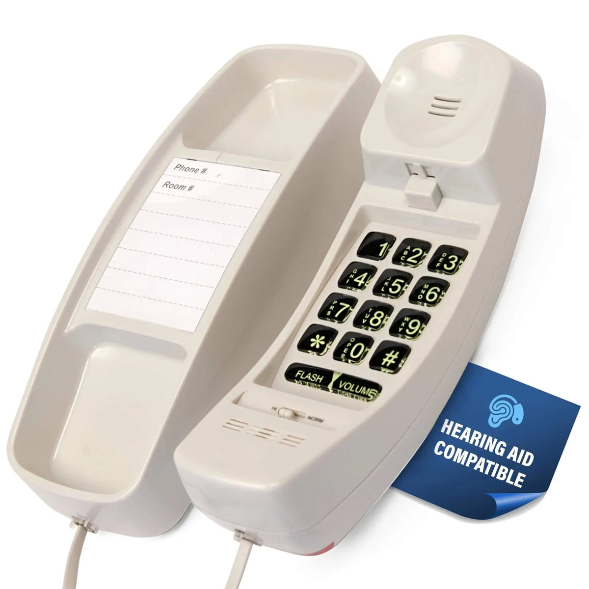 Med-Pat T1C Trimline Corded Phone | Dove Gray & Hearing Aid Compatible