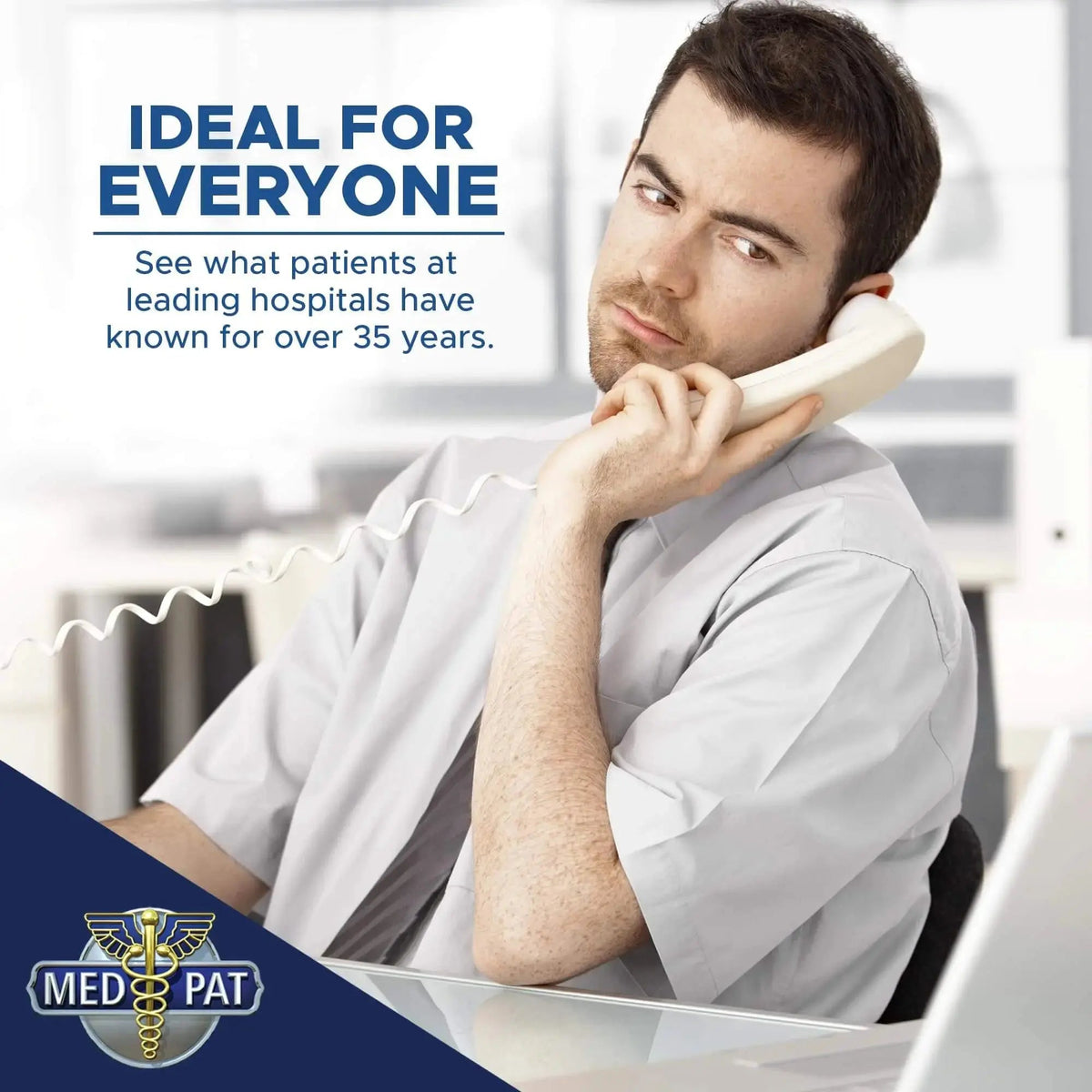 Med-Pat T1C Trimline Corded Phone | Dove Gray & Hearing Aid Compatible