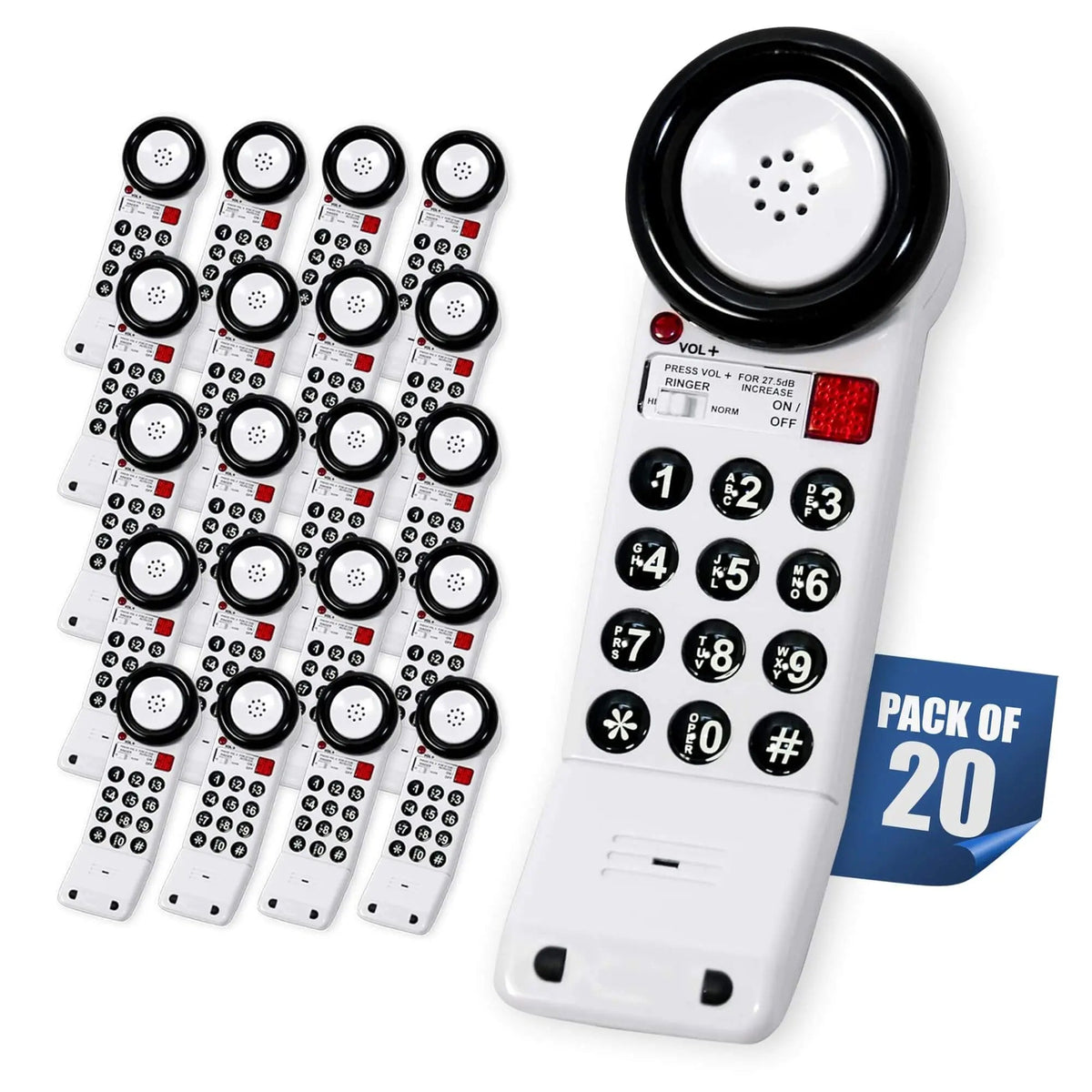 Med-Pat XL88Q Extra-Loud One-Piece Phone | Visual Ring & HAC