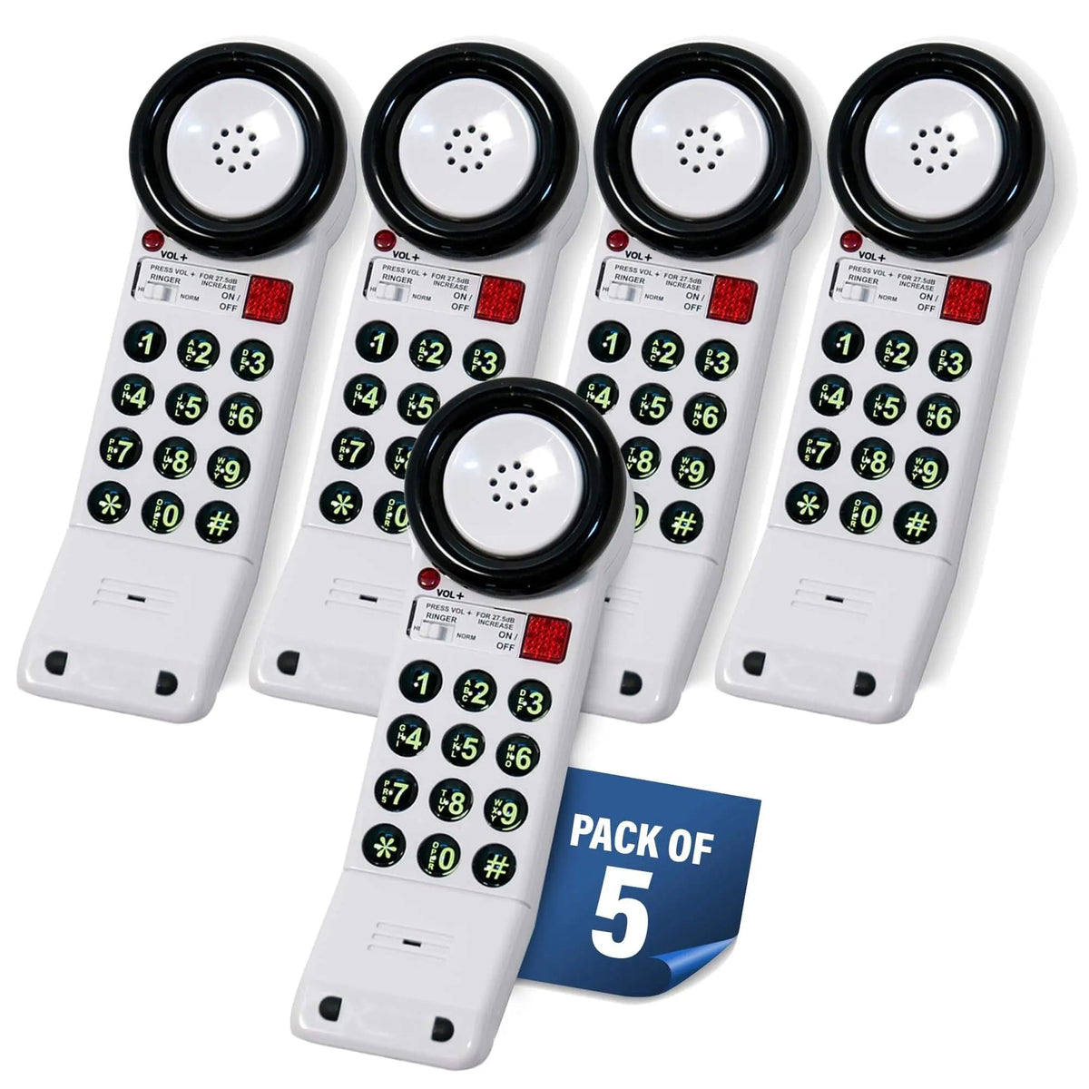 Med-Pat XL88Q Extra-Loud One-Piece Phone | Visual Ring & HAC