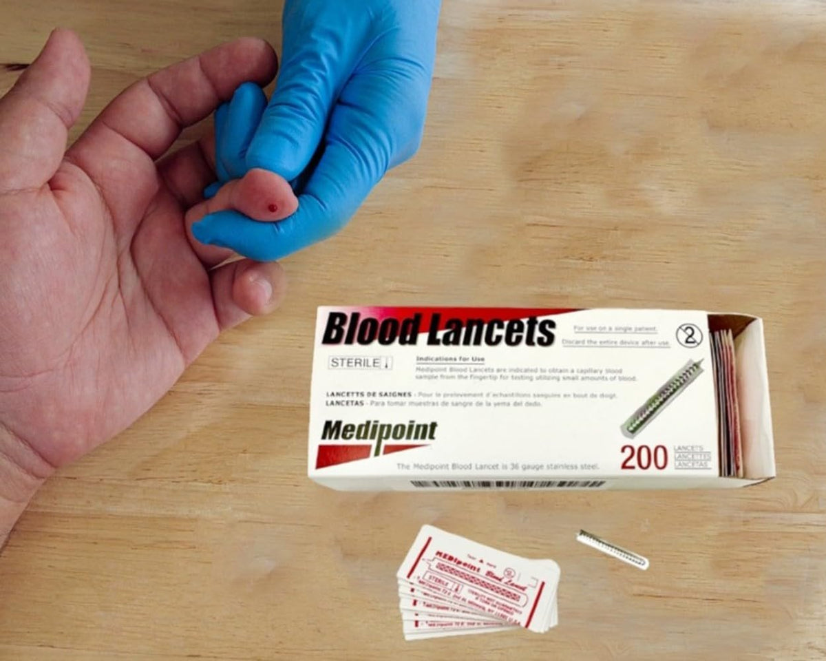 MEDIpoint Stainless Steel Lancets, 200 Count - 19570-Box - LL Medico