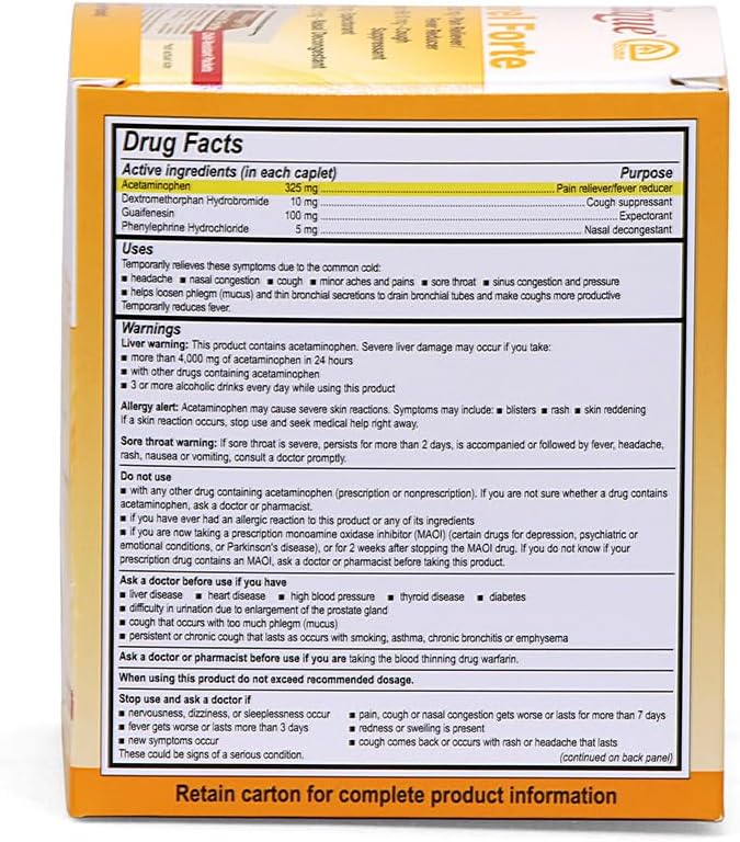 Medique Decorel Forte Severe Cold & Cough Relief, 80 ct - 43580 - LL Medico