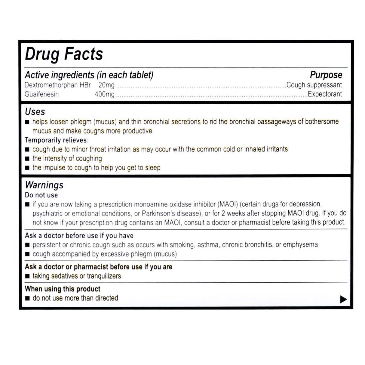 Medique Medi - Mucus - Controls Coughs, Thins & Loosens Mucus - 50 Tablets - 34550-Box - LL Medico