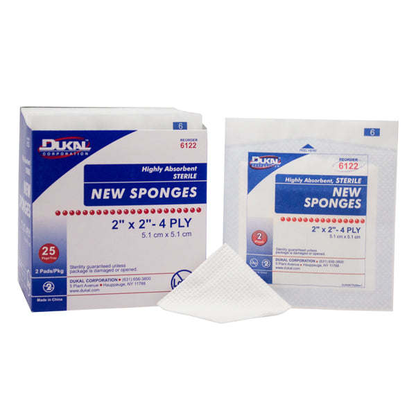Dukal Nonwoven Sponge, 2 x 2 Inch, 4-Ply