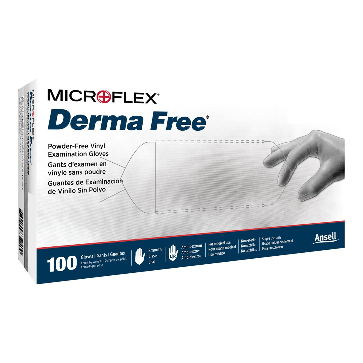 Microflex Derma Free Vinyl Exam Glove - DF-850-M-Box - LL Medico
