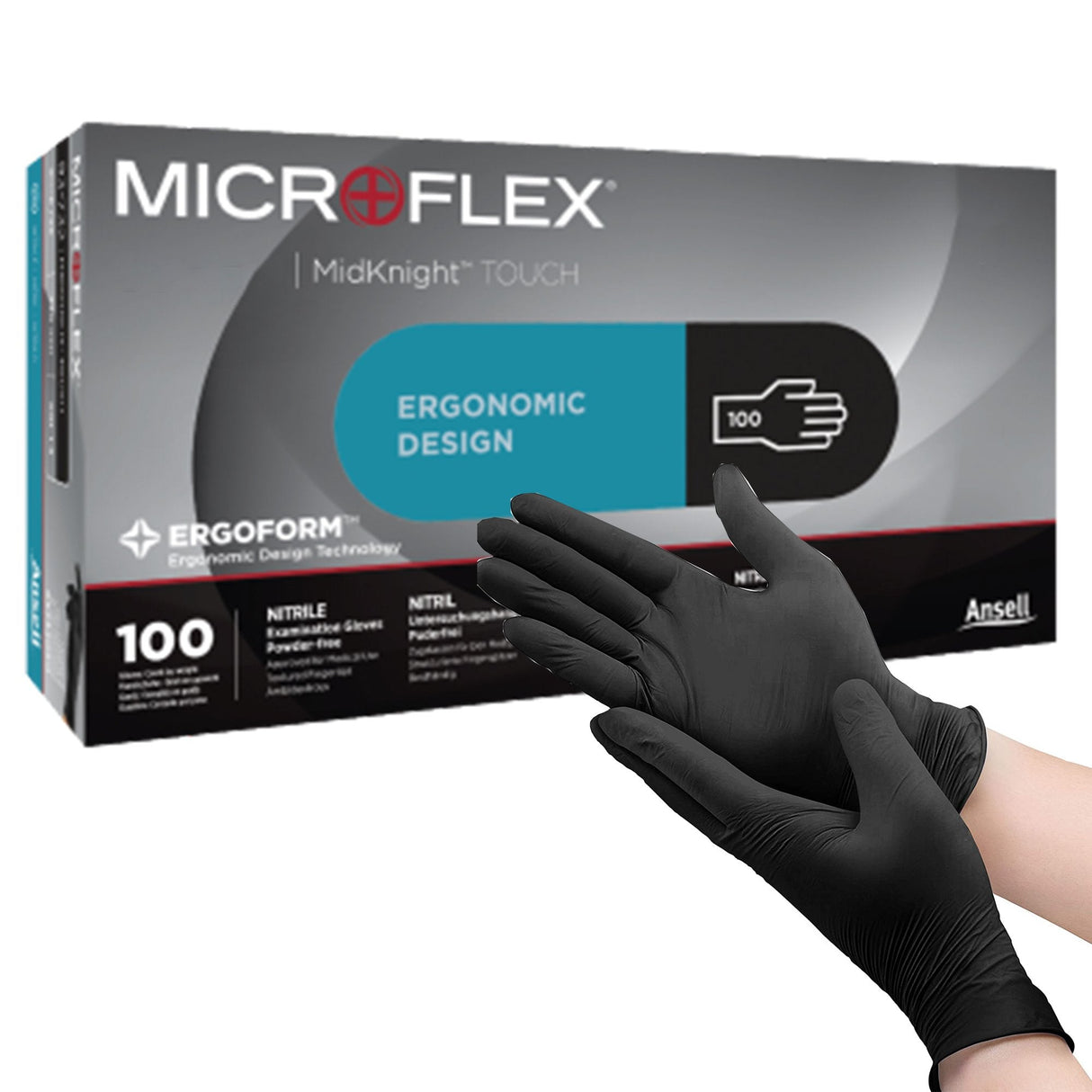 Microflex MidKnight Touch 93-737 Nitrile Exam Glove, Extra Large, Black - 93732100-Box - LL Medico