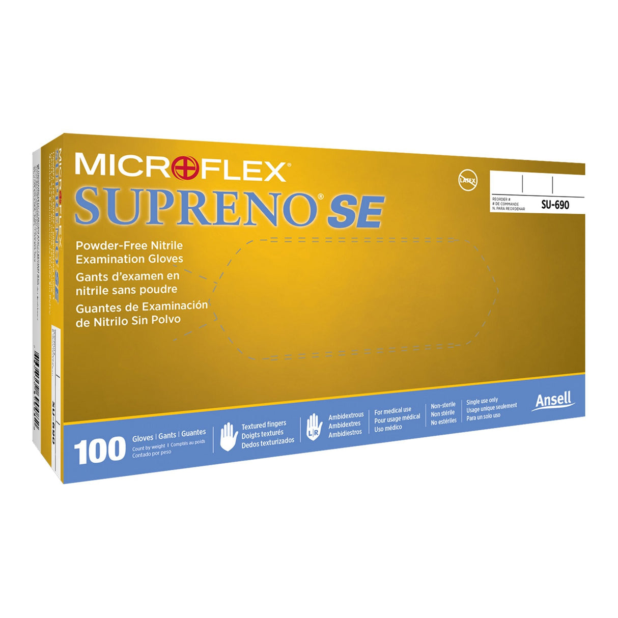 Microflex Supreno SE Nitrile Exam Glove, Extra Large, Blue - SU-690-XL-Box - LL Medico
