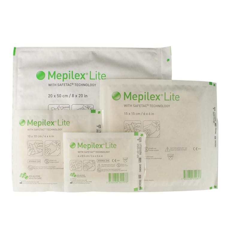 Mepilex Lite Soft Silicone Foam Dressing, 20 x 50 Centimeter