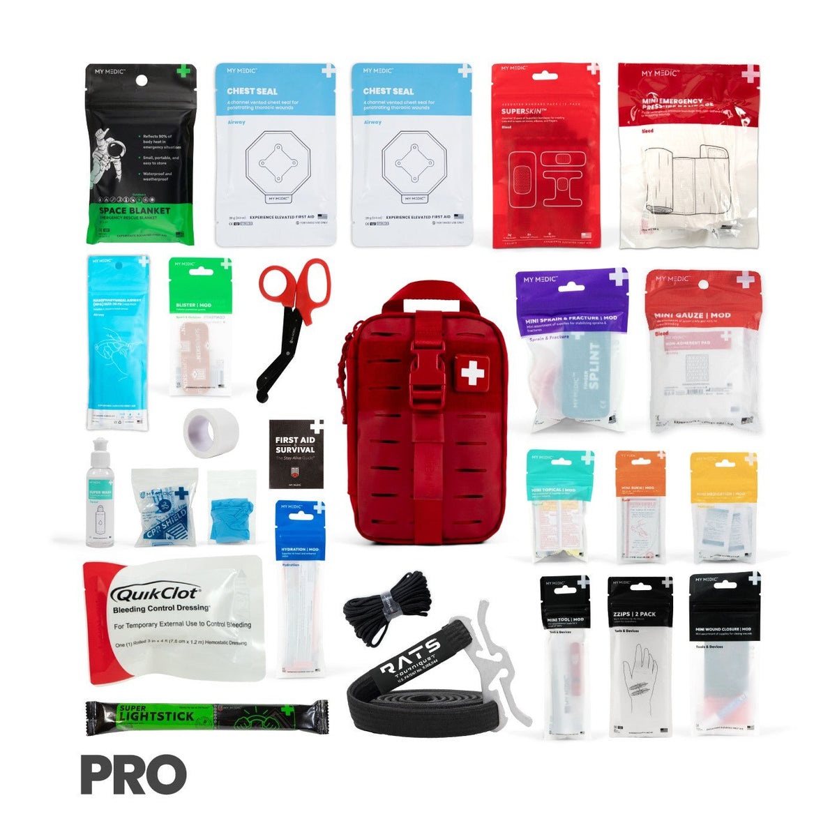 My Medic MyFAK Mini Pro First Aid Kit, Black - MM-KIT-U-MFK-MINI-V2-PRO-BLK-Single - LL Medico