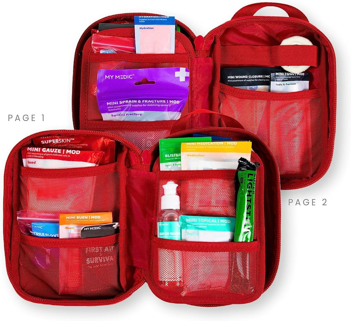 My Medic MyFAK Mini Standard First Aid Kit, Red - MM-KIT-U-MFK-MINI-V2-RED-STN-Single - LL Medico