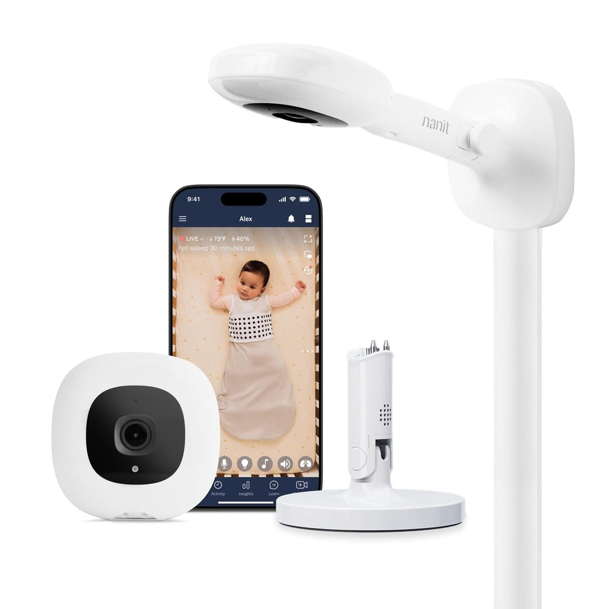 Nanit Pro Smart Baby Monitor & Floor Stand, 1080p HD Video - N303NW-Single - LL Medico