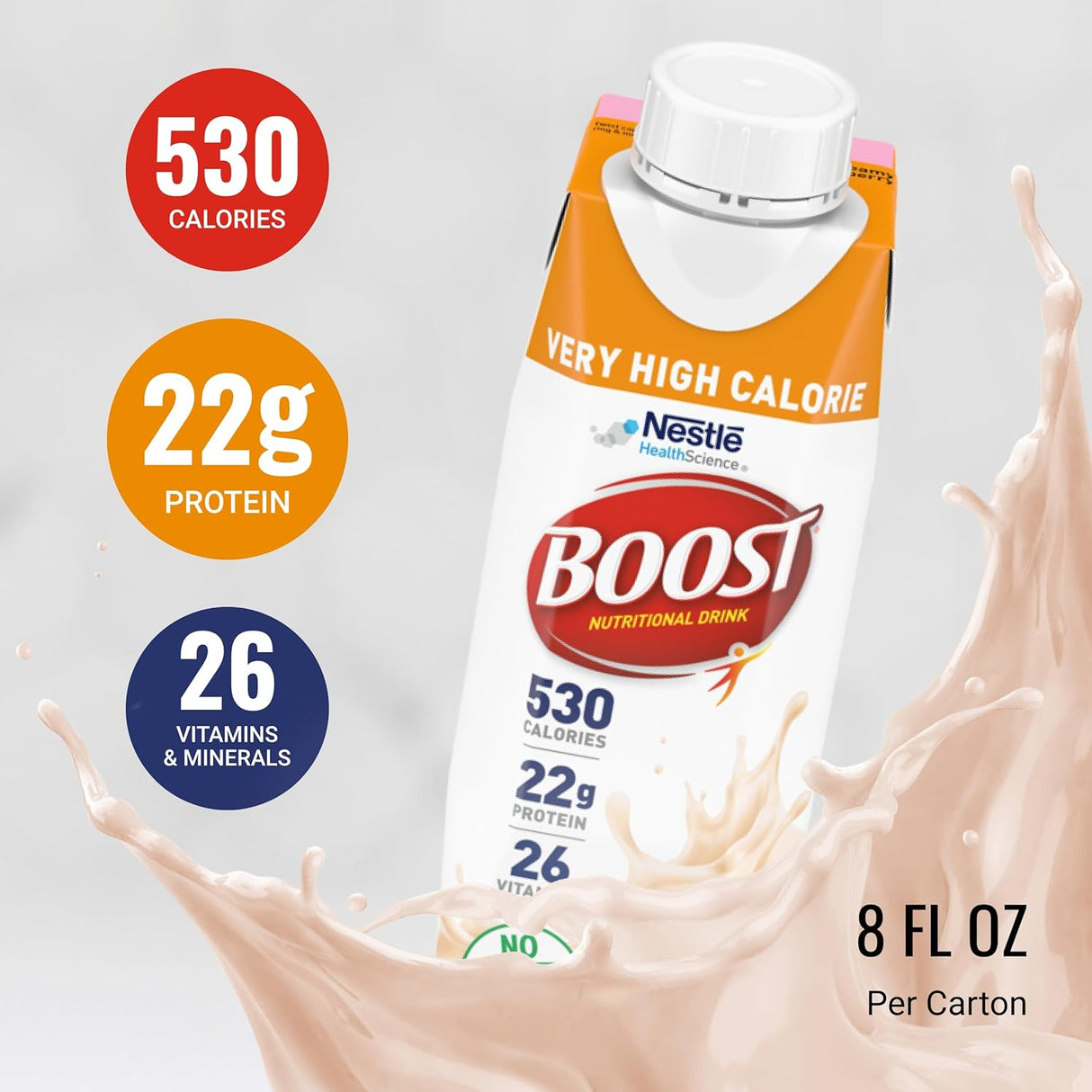 Nestle Boost Very High Calorie (VHC), Strawberry, 8 oz Carton, CS/24 - 00043900661452 - LL Medico