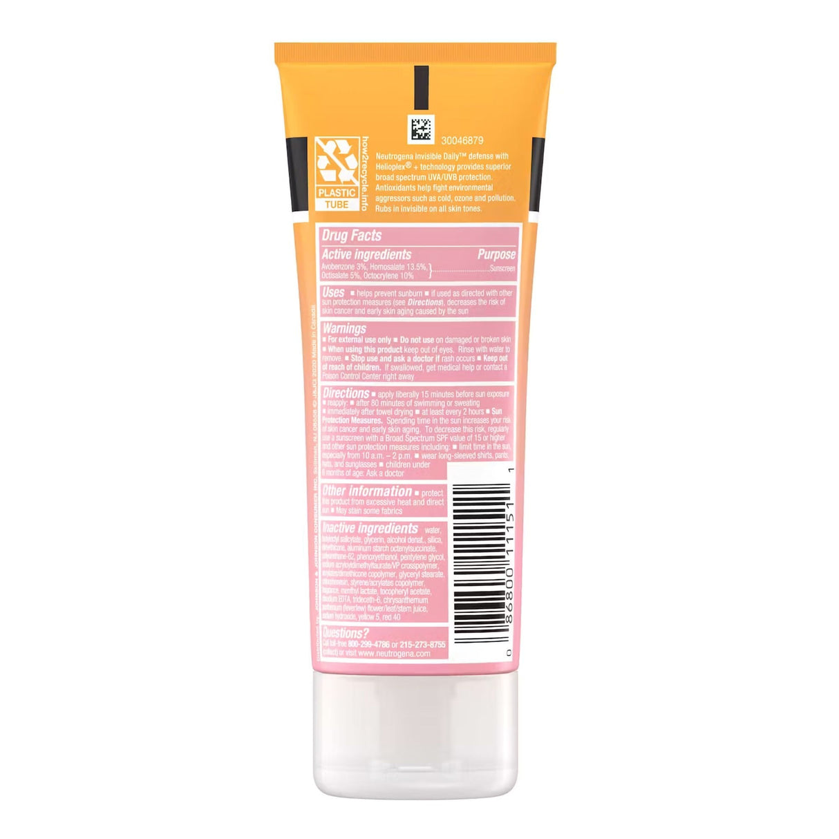 Neutrogena Invisible Daily Defense Sunscreen Lotion SPF 60+, 3-ounce Tube - 69968066103-Single - LL Medico