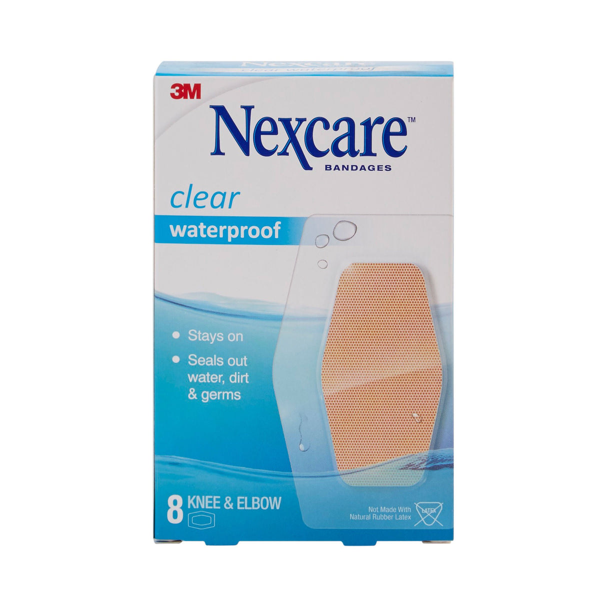 Nexcare Waterproof Knee / Elbow Sheer Adhesive Strip, 2-3/8 x 3½ Inch