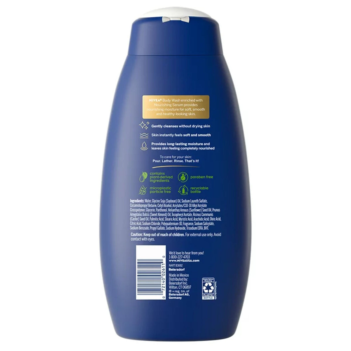 Nivea Nourishing Body Wash with Nourishing Serum, 20 oz. - 07214002611-Single - LL Medico