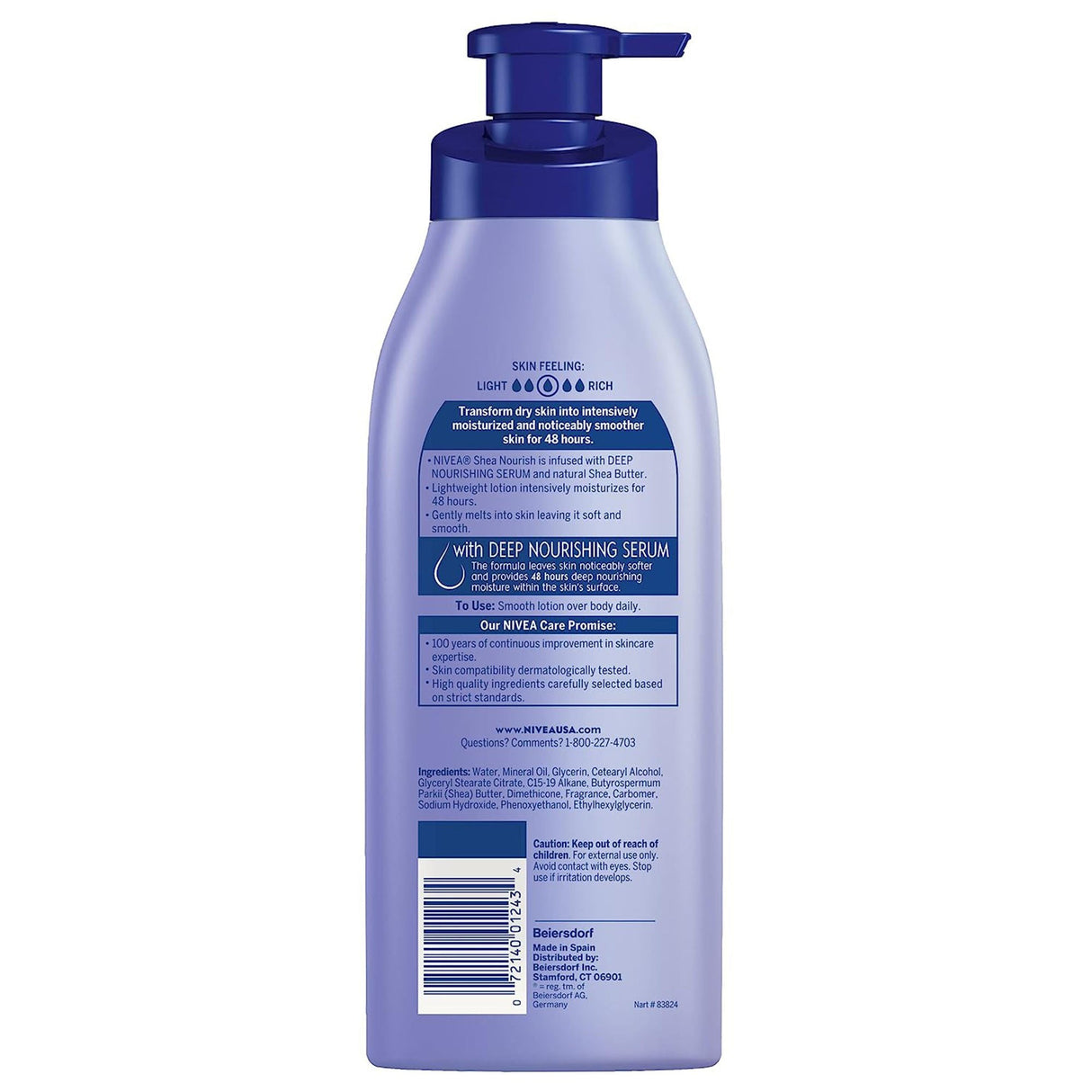 NIVEA Shea Nourish Body Lotion, 16.9 oz. - 07214001243-Single - LL Medico