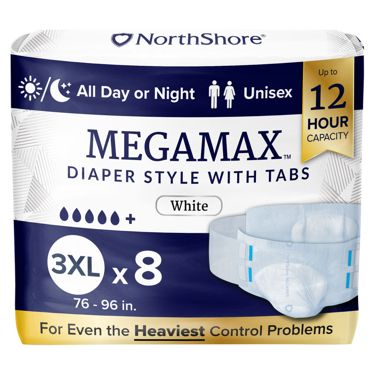 NorthShore MEGAMAX Adult Diapers - NS1640T-Trial - LL Medico