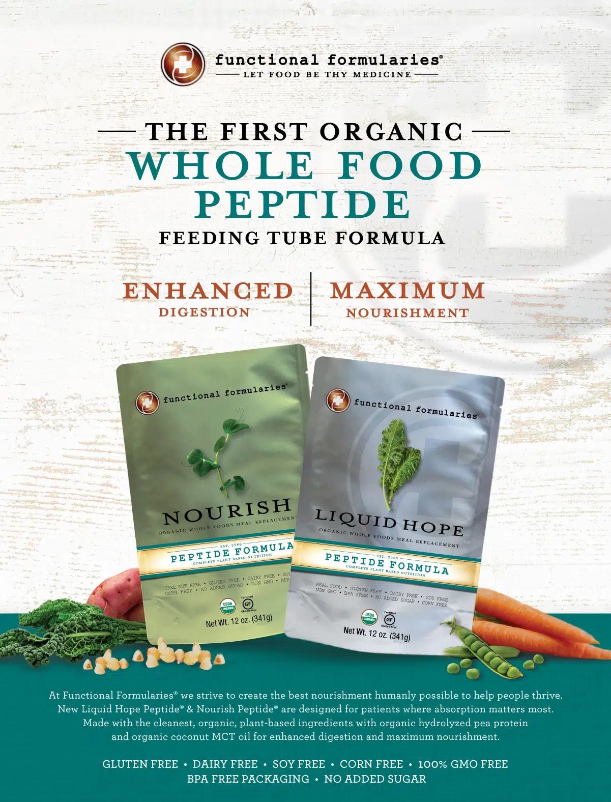 Nourish Pediatric Peptide Organic Tube Feeding Formula and Oral Supplement, Unflavored - NOUPWS124-Each - LL Medico