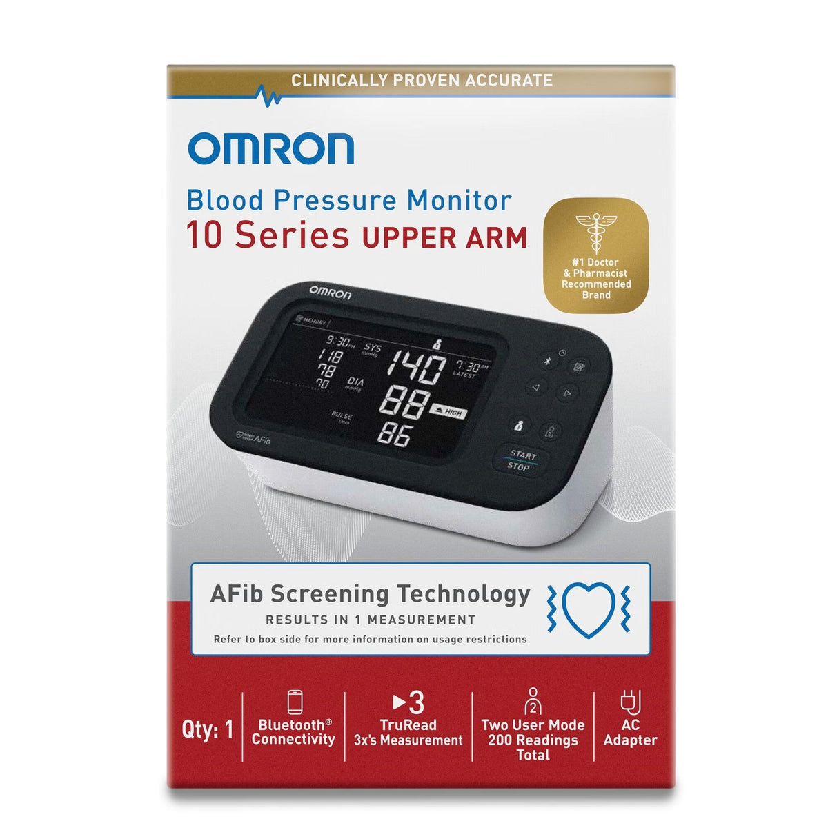 Omron 10 Series Upper Arm Blood Pressure Monitor, Adult Cuff - BP7465-Single - LL Medico