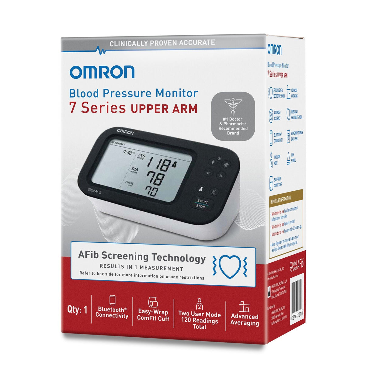 Omron 7 Series Upper Arm Blood Pressure Monitor, Adult Cuff - BP7360-Single - LL Medico